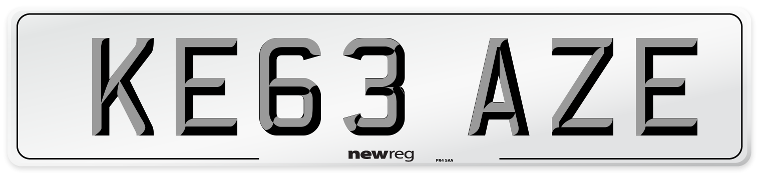 KE63 AZE Number Plate from New Reg